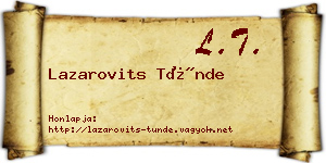 Lazarovits Tünde névjegykártya